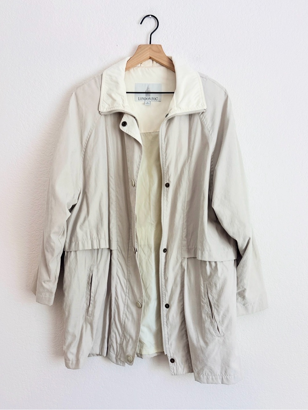 London Fog Light Cream Trench Coat